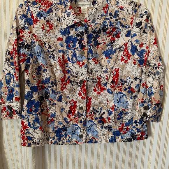 Christopher & Banks Petite floral jacket size P/L - Picture 9 of 14